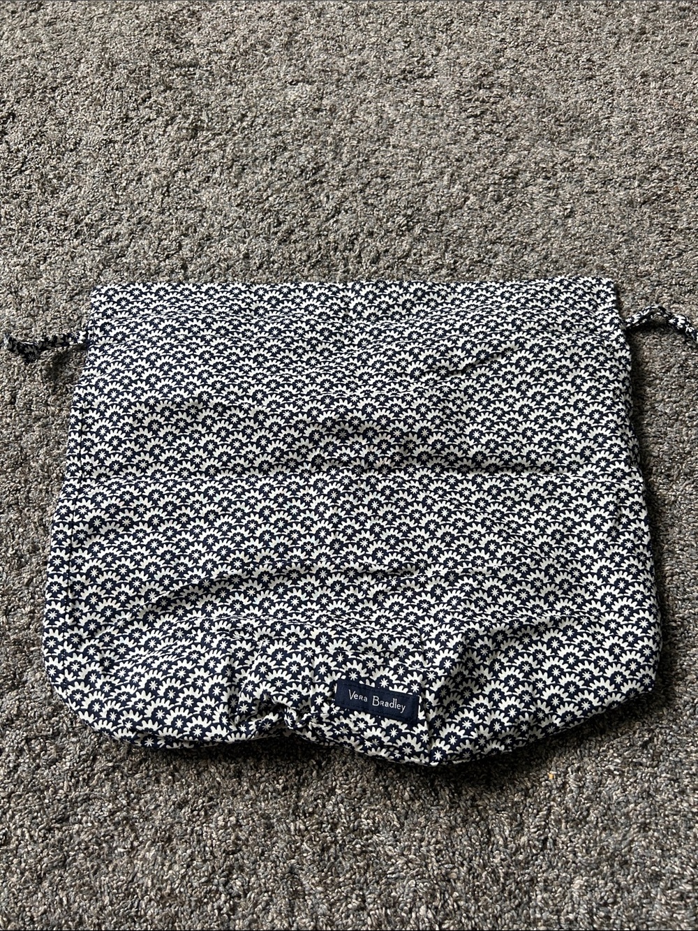 Vera Bradley Navy & White Floral Drawstring Pouch